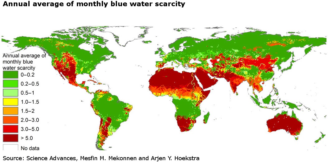  Waterschaarste wereldwijd (grond- en oppervlaktewater)