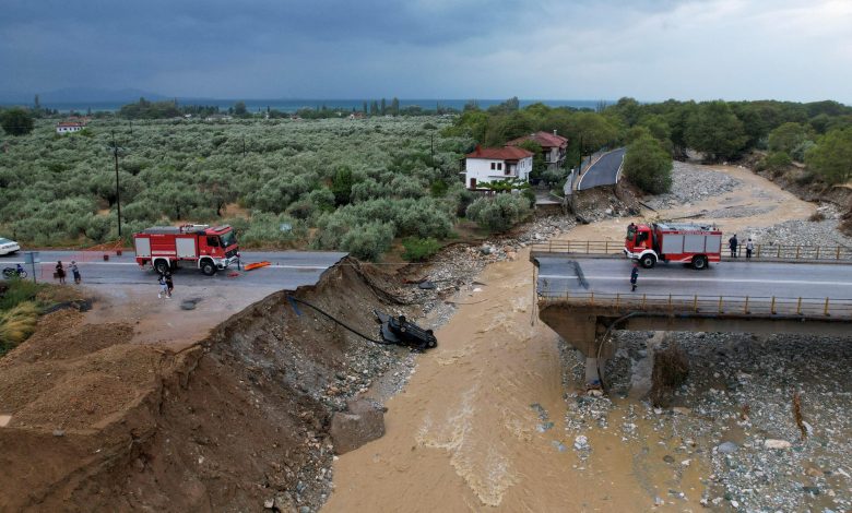 A collapsed bridge near the village of Kala Nera, Greece on September 7, 2023. Source: Reuters