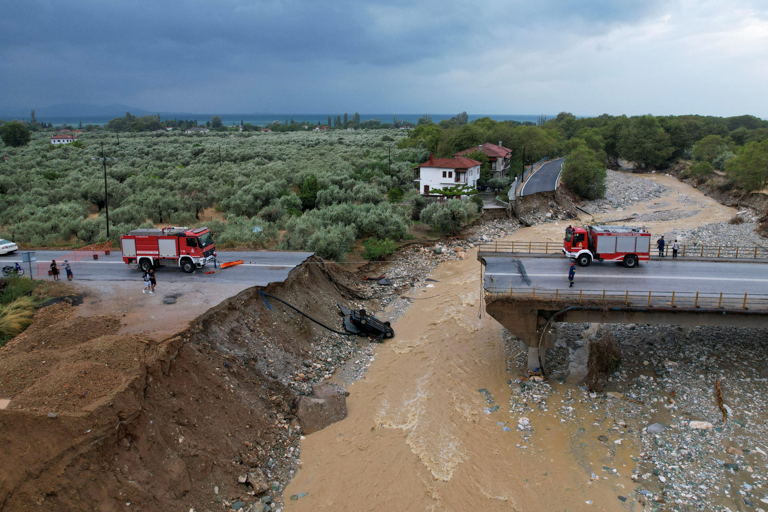 A collapsed bridge near the village of Kala Nera, Greece on September 7, 2023. Source: Reuters